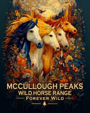 McCullough Peaks Wild Horse Range Wyoming - Forever Wild Horses Souvenir Art Print