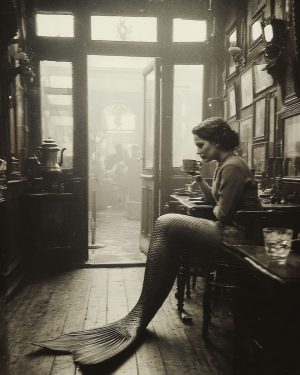 Mermaid Anxiously Waiting Wall Art Print