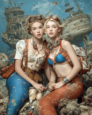 Mermaid Friends Wall Art Print