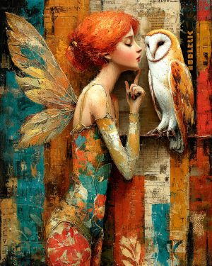 Mimi Starbounce With Her Owl - Faires Art Print