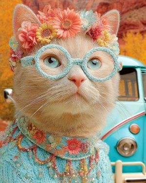 Missy from San Francisco - Hippie Cat Art Prints