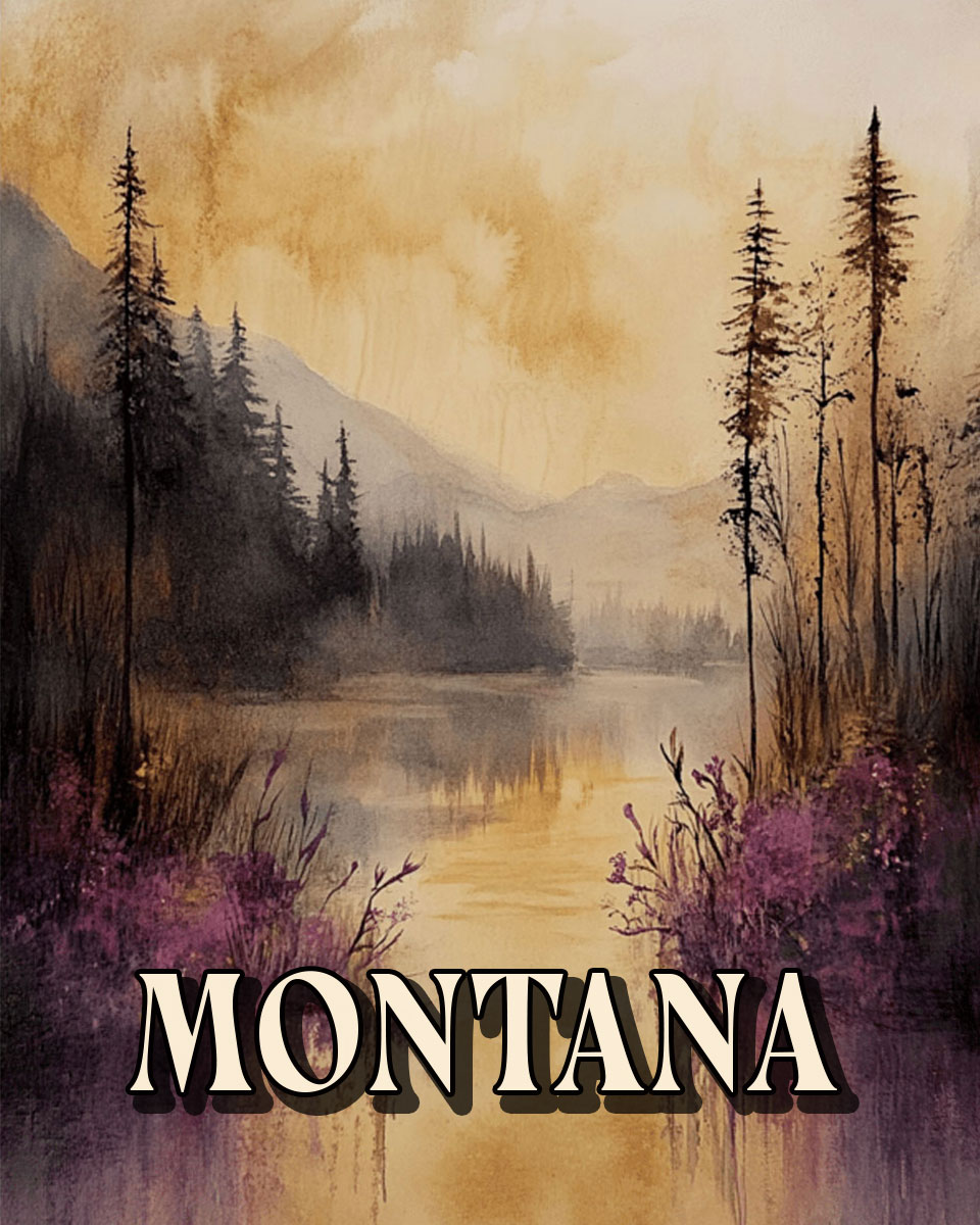 Misty Morning -  Montana Souvenir Art Print