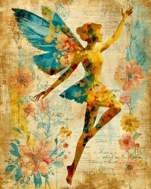 Mixed Media Fairy Clover Petalshine - Faires Art Print