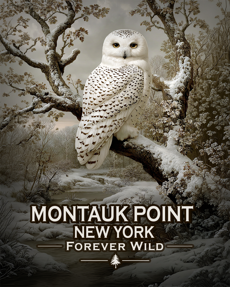 Montauk Point New York - Forever Wild - Souvenir Snowy Owl Art Print