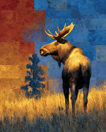 Abstract Moose Art Print