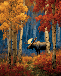 Stylized Fall Moose Art Print