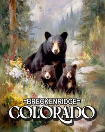 Mother Bear with Cubs - Breckenridge, Colorado Souvenir Art Print