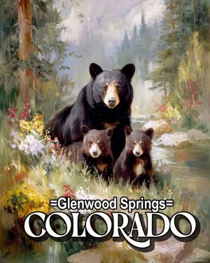 Mother Bear with Cubs -  Glenwood Springs Souvenir Art Print