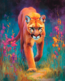 Vivid Mountain Lion Art Print