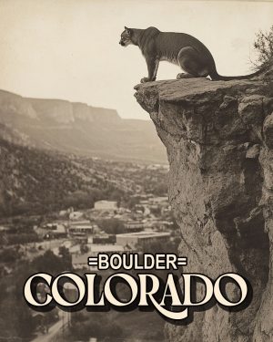 Mountain Lion Observing the Town - Boulder Colorado Souvenir Art Print.jpg