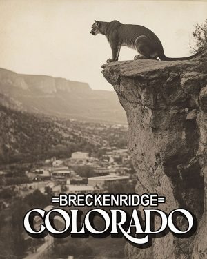 Mountain Lion Observing the Town - Breckenridge, Colorado Souvenir Art Print