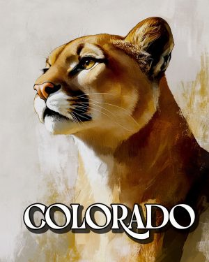 Mountain Lion Portrait - Colorado Souvenir Art Print
