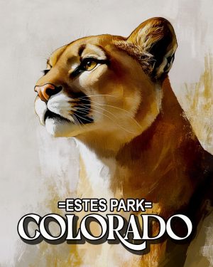 Mountain Lion Portrait -  Estes Park Souvenir Art Print