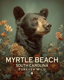 Myrtle Beach, South Carolina  - Forever Wild - Vintage Style Black Bear