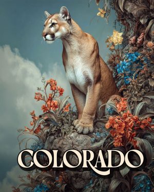 Naturalist Style Mountain Lion - Colorado Souvenir Art Print