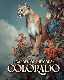 Naturalist Style Mountain Lion - Garden of the Gods Souvenir Art Print