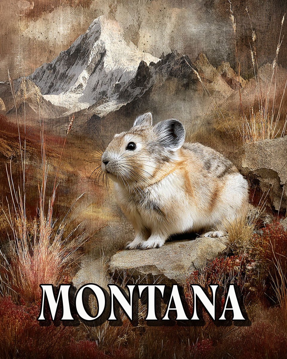 Naturalist Style Pika -  Montana Souvenir Art Print