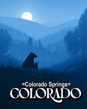 Nice Evening for Mom Bear and Cub - Colorado Springs Souvenir Art Print