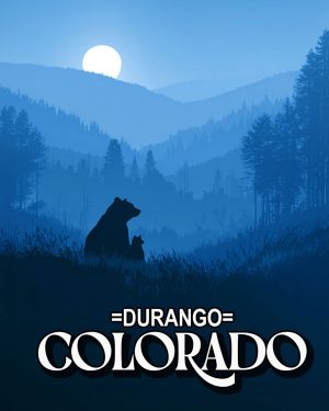 Nice Evening for Mom Bear and Cub -  Durango Souvenir Art Print
