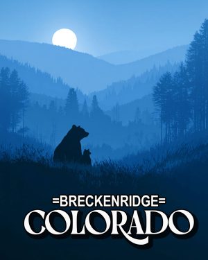 Nice Evening for Mom Bear and Cub - Breckenridge, Colorado Souvenir Art Print