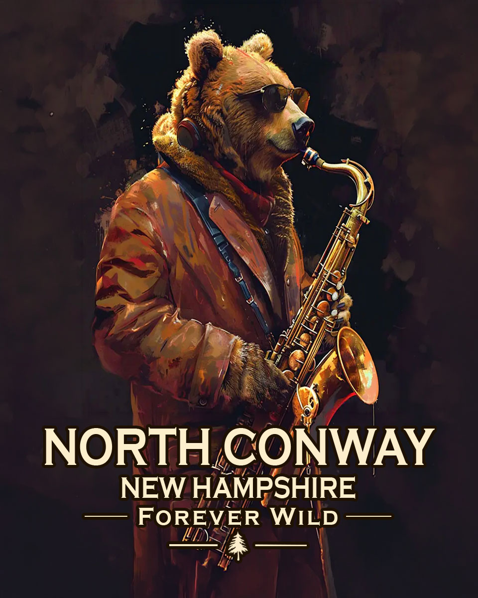 North Conway, New Hampshire  - Forever Wild - Bear Playing the Saxaphone