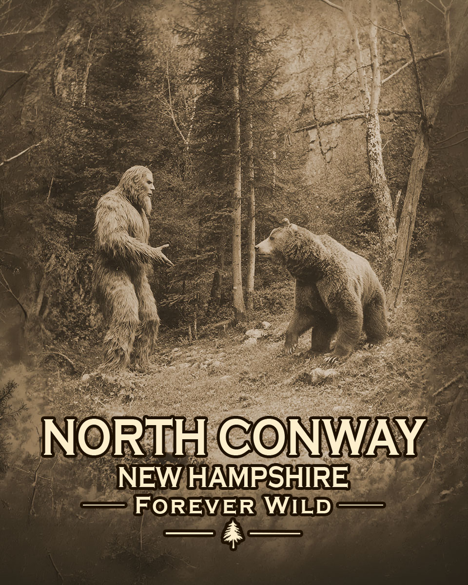 North Conway, New Hampshire  - Forever Wild - Bigfoot Discussing Things with a Bear