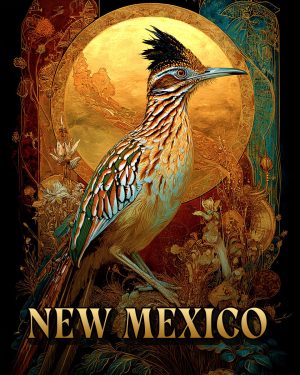 Nouveau Roadrunner -  New Mexico Souvenir Art Print