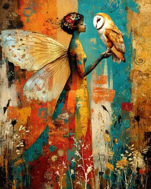 Nyx Blackthorn With Her Owl - Faires Art Print