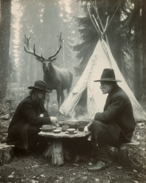 Fishing Solitude - B&W Old West Art Print