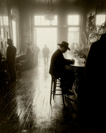 Drinking Alone - B&W Old West Art Print