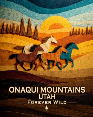 Onaqui Mountains Utah - Forever Wild Horse Scene Souvenir Art Print