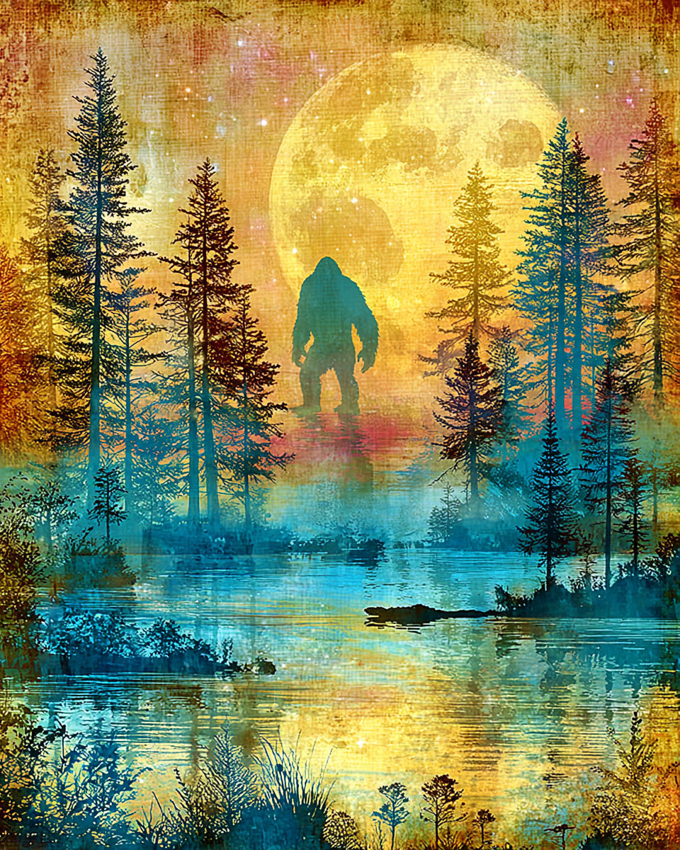 Only a Few More Miles -  Funny Bigfoot Alien Artwork