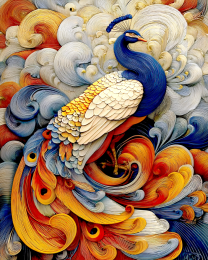 Vintage Style Nouveau Peacock Art Prints