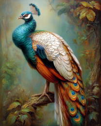 Vintage Style Naturalist Peacock Art Print
