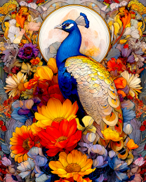 Full Moon Peacock Art Print