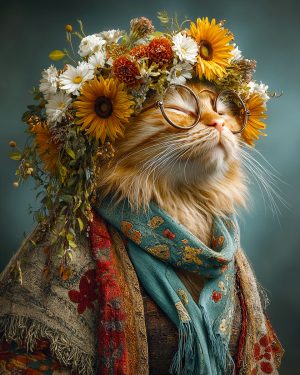 Penelope from Vancouver - Hippie Cat Art Prints