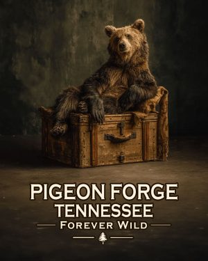 Pigeon Forge Tennessee  - Forever Wild - Black Bear Bear Posing on Luggage