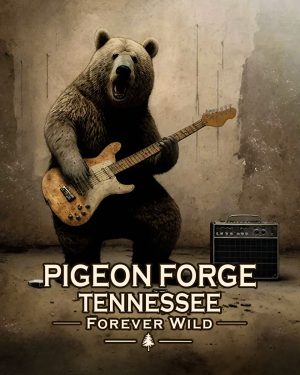 Pigeon Forge Tennessee  - Forever Wild - Black Bear  Playing Guitar
