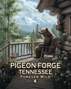 Pigeon Forge Tennessee  - Forever Wild - Black Bear on Porchpng
