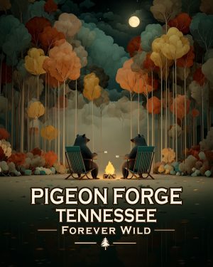 Pigeon Forge Tennessee  - Forever Wild - Black Bears Roasting Marshmallows