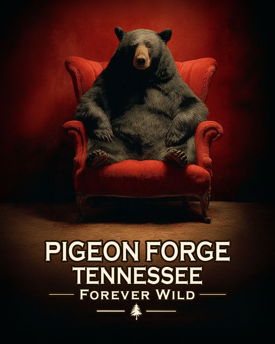 Pigeon Forge Tennessee - Forever Wild - Lazy Bear in Chair