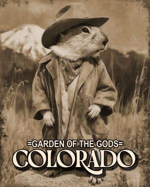 Pika Mom and Baby - Garden of the Gods Souvenir Art Print