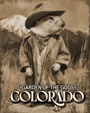 Pika Cowboy - Garden of the Gods Souvenir Art Print