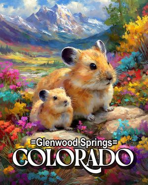 Pika Mom and Baby -  Glenwood Springs Souvenir Art Print