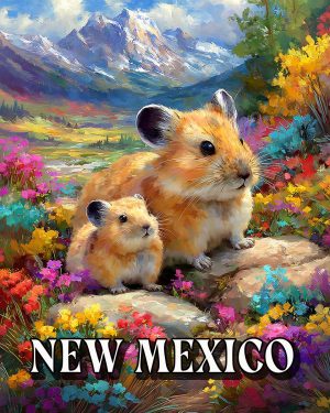 Pika Mom and Baby -  New Mexico Souvenir Art Print