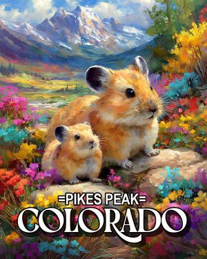 Pika Mom and Baby -  Pikes Peak Souvenir Art Print