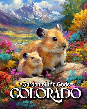 Pika Mom and Baby - Garden of the Gods Souvenir Art Print