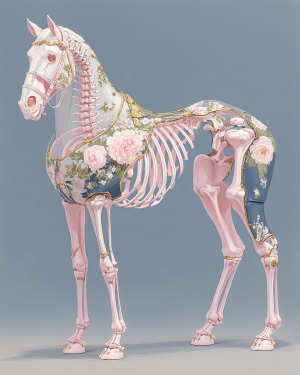 Pink Calavera Style Horse