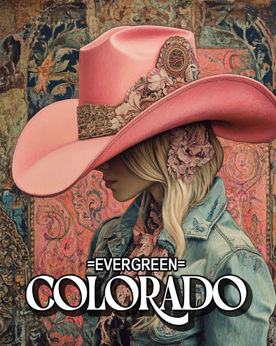 Pink Cowgirl Hat - Boulder Colorado Souvenir Art Print.jpg