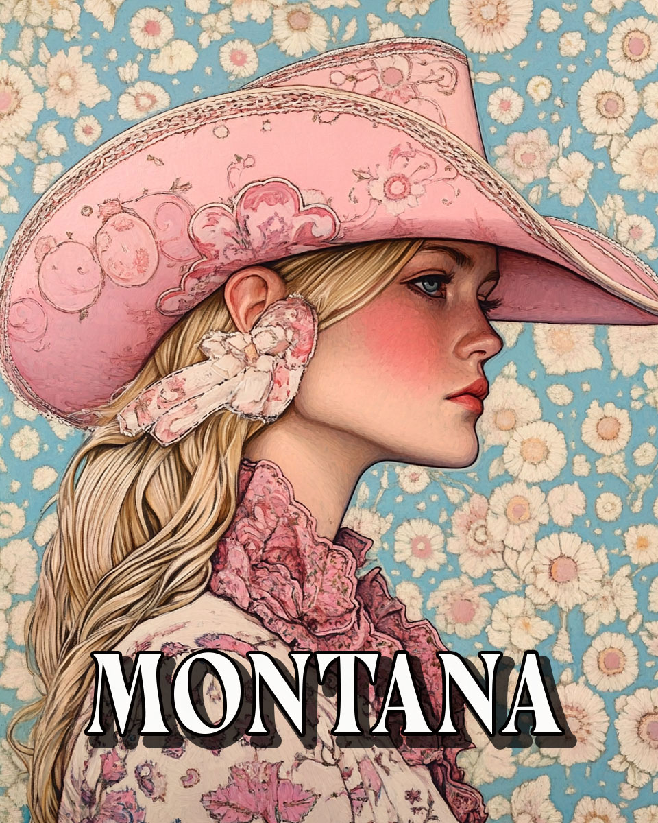 Pink Cowgirl -  Montana Souvenir Art Print